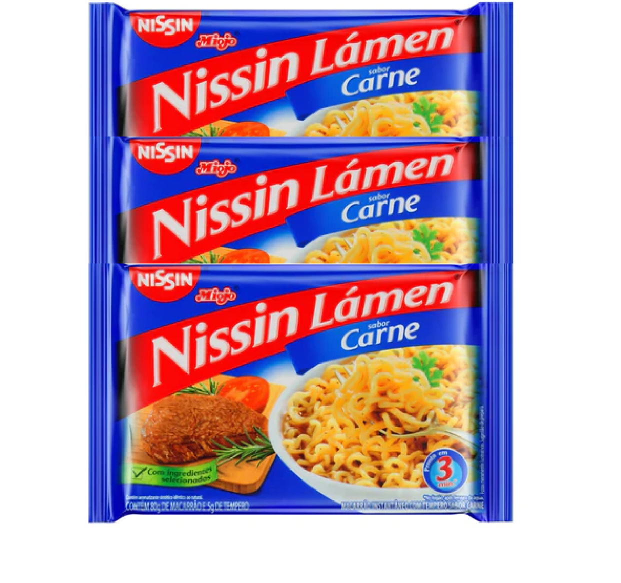 Nissin Lámen Sabor Carne (3x80g)